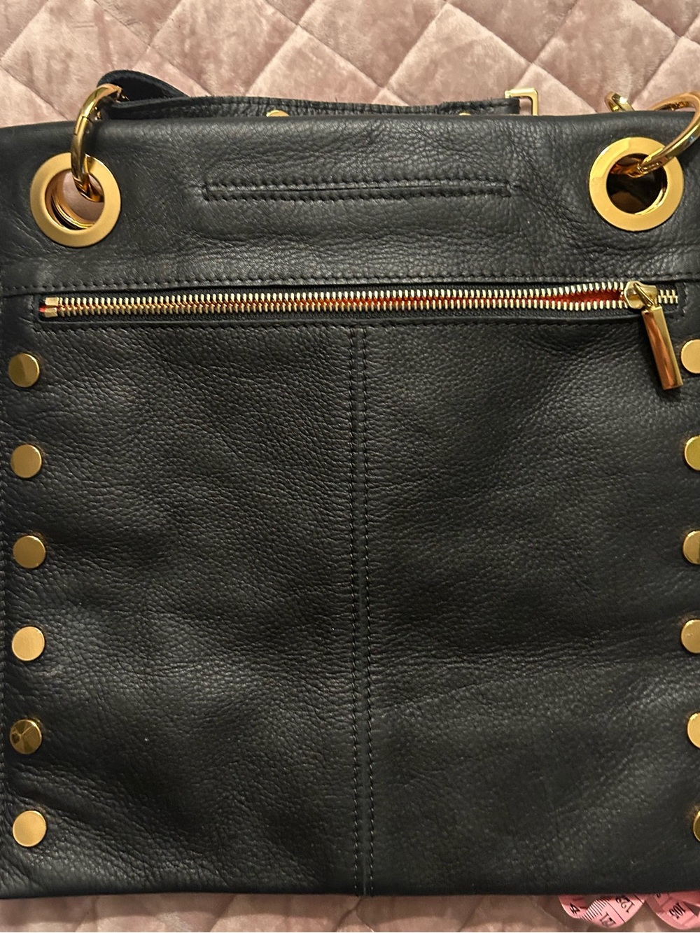 Hammitt Black Leather Crossbody with Gold Grommets - Picture 2 of 13